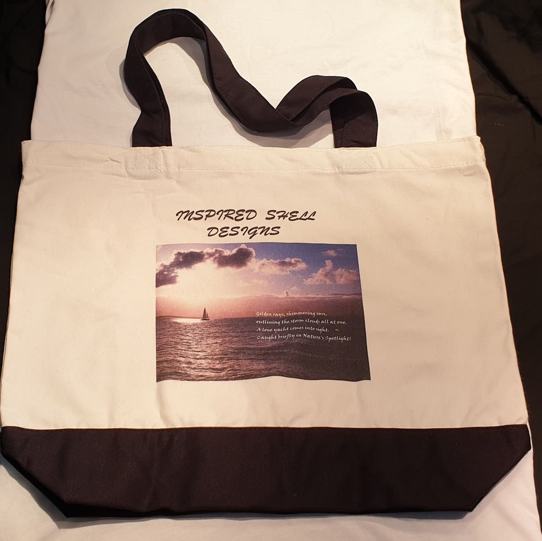 Tote Bag Beach Art Sailing Inspired Words