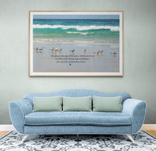 Load image into Gallery viewer, Beach Wall Art Sea Birds Inspired Words Edge of Ocean