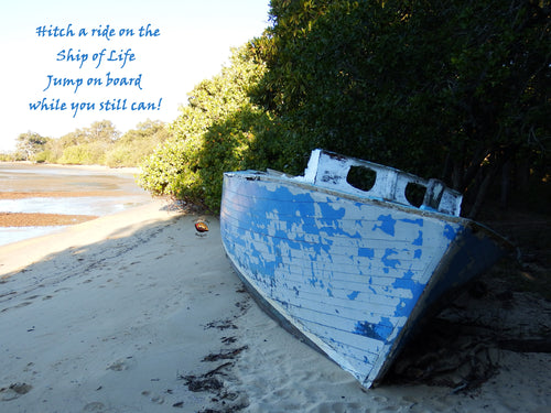 Home Decor Canvas Beach Art Boat Inspired Words Ship of Life