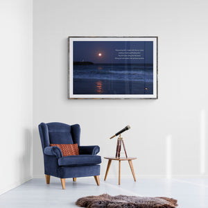 Home Decor Canvas Beach Art Full Moon Rising